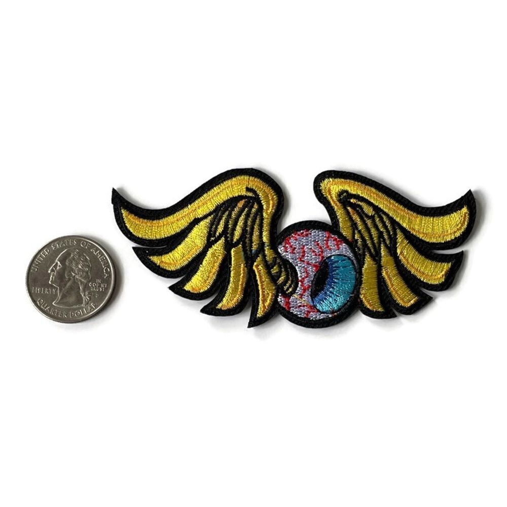Flying Eyeball Embroidered Patch - Picture 2 of 4